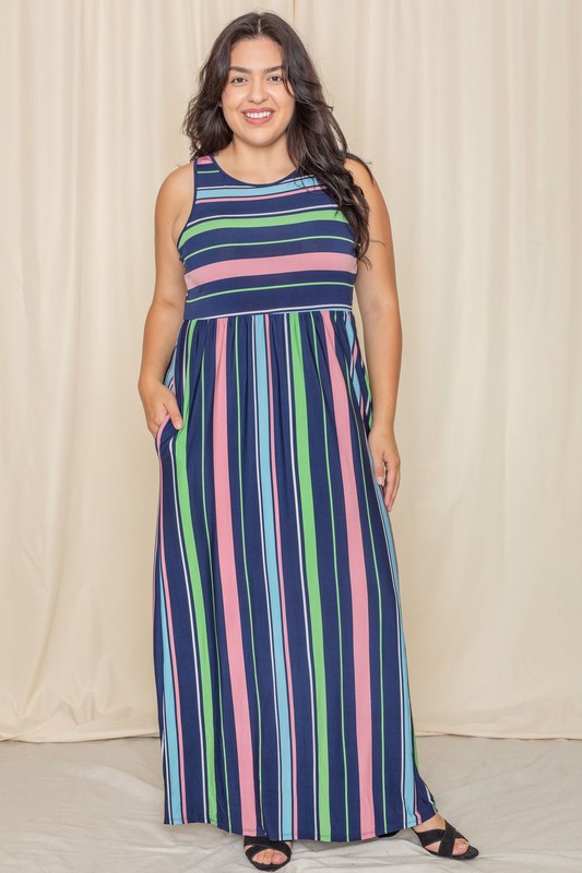 maxi dress in rainbow stripe Multi stripe rainbow maxi dress – Masha's Corner Boutique