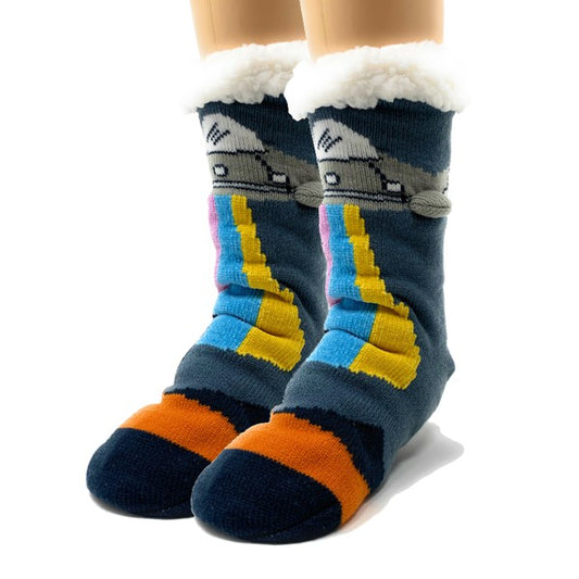 Kids Sherpa Slipper Sock -UFO Real