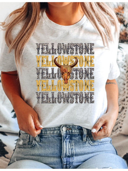 Yellowstone Stacked Leopard Boutique Style Tee