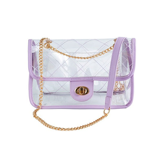TRENDY HIGH QUALITY QUILTED CLEAR PVC BAG