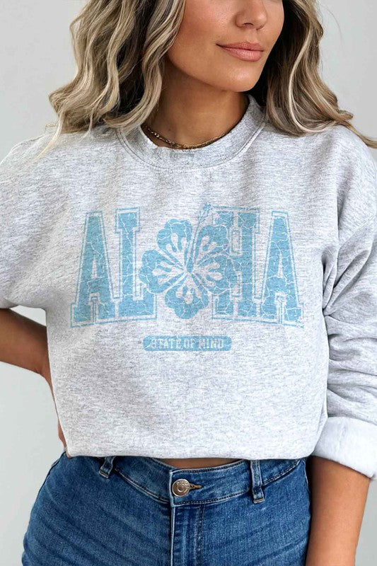 ALOHA STATE OF MIND HAWAII GRAPHIC SWEATSHIRT