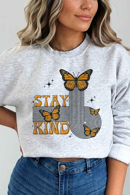 STAY KIND BUTTERFLY PLUS SIZE SWEATSHIRT