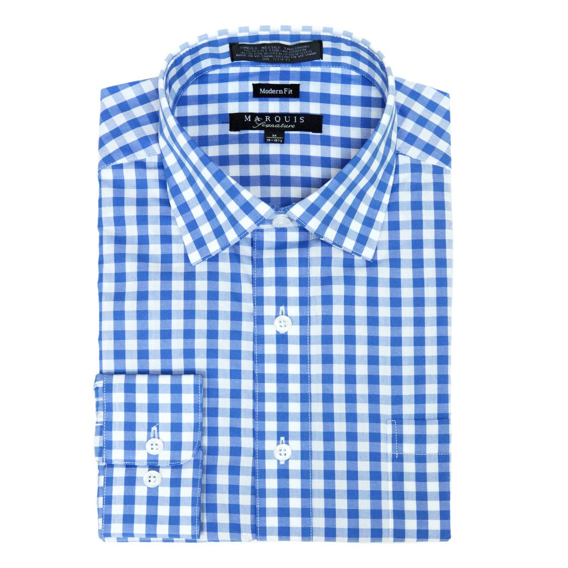marquis signature dress shirt Marquis Mens Slim Fit Solid White Cotton Blend Dress Shirt, 15 1/2 / 34/35