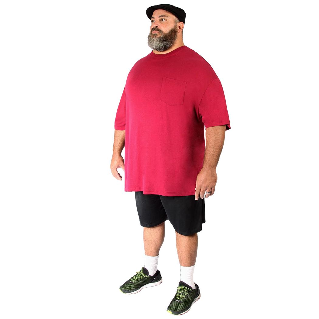 MashasCorner.com BIG MEN'S CREW NECK WITH POCKET BAMBOO SHORT-SLEEVE T-SHIRTS Color: Multiple Available in 3XL, 4XL, 5XL, 6XL, 7XL & 8XL Unique Fabric Blend created with viscose from organic bamboo (70 percent) and organic cotton (30 percent)