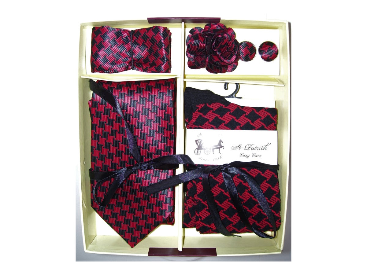 MashasCorner.com St. Patrick - Red Navy Neck Tie & Socks Box 5 Set - GTS 19-1