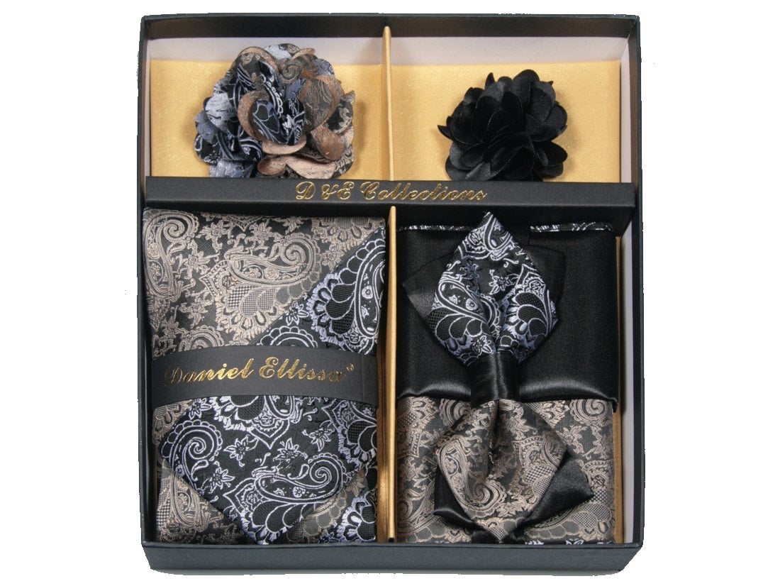 MashasCorner.com Daniel Ellissa - Silver Gold Bow & Neck Tie 6 Set - DE 106