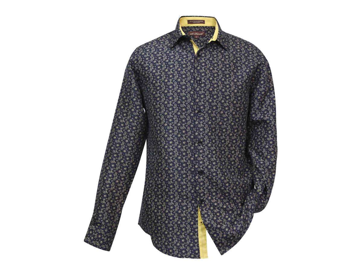 MashasCorner.com St. Patrick - Fine Touch Long Sleeve Fashion Shirt - Navy