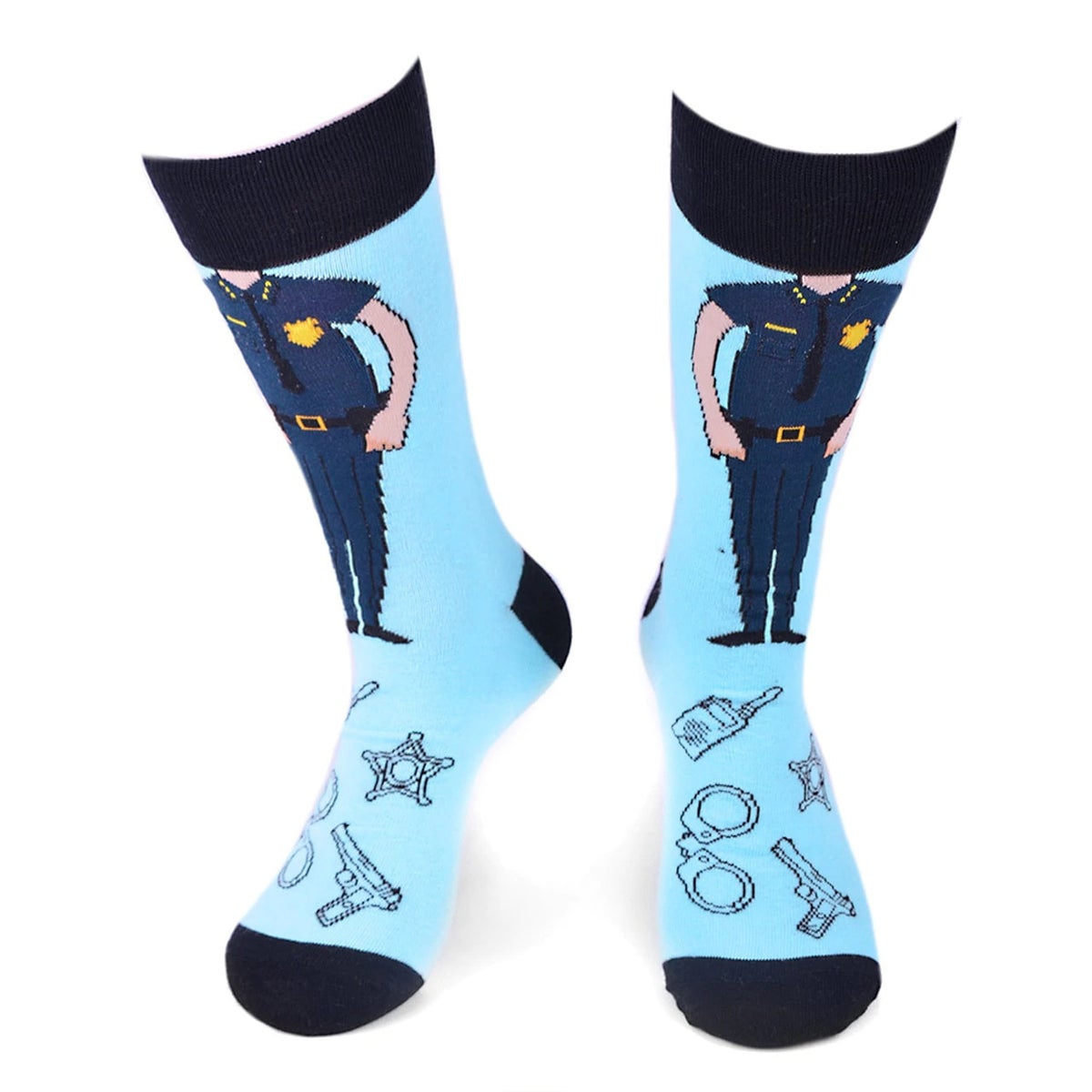 MashasCorner.com Men's Police Officer Novelty Socks - MC-NVS19576-SKBL