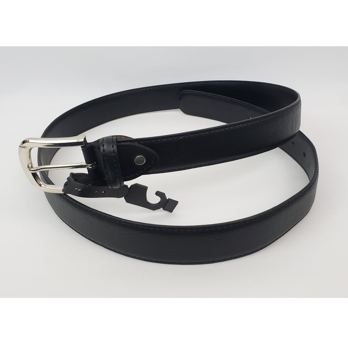 MashasCorner.com Mens Leather - Sizes 44" to 66" - Black Croc Non Reversible 1.25" Belt