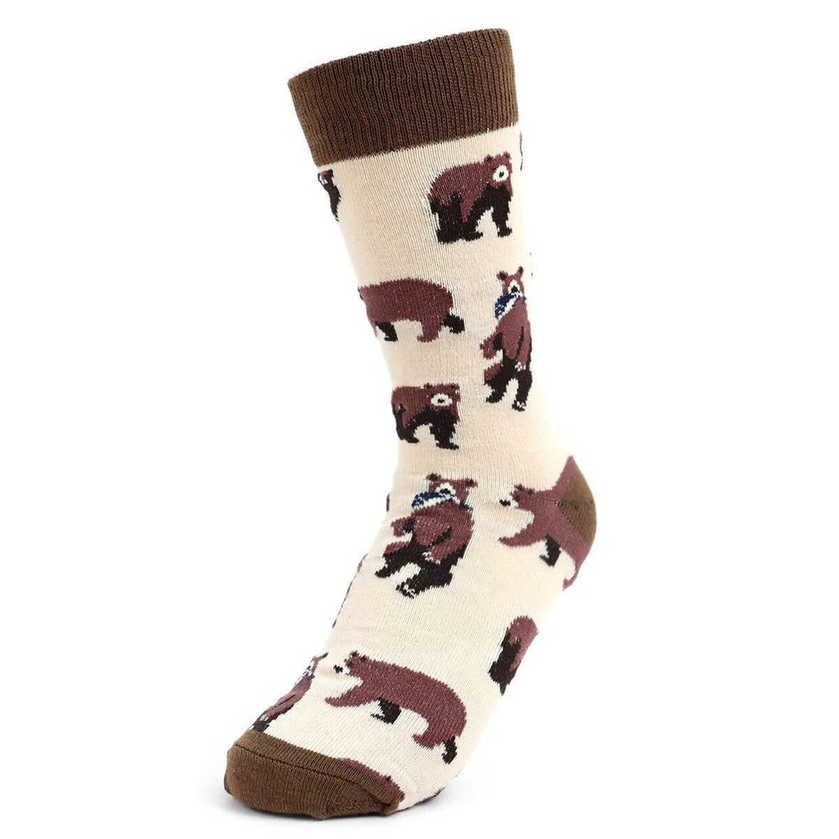 MashasCorner.com Women's Brown Bear Novelty Socks Tan - MCLNVS19377-YW