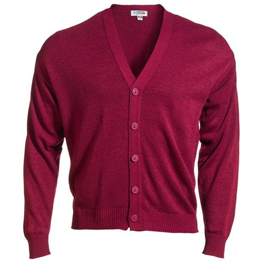 MashasCorner.com V-Neck Cardigan made with Tuff-Pil Plus® acrylic yarns for lo-pil performance. Embroiders well. 100% Acrylic V-neck jersey stitch cardigan Tuff-Pil Plus® high performance acrylic Lo-pil performance and colorfast Machine washable Unisex sizes: XS - 5XL COLOR: Multiple Style Name JERSEY KNIT ACRYLIC CARDIGAN Fabric 100% ACRYLIC Color RED Gender Unisex Sleeve Type Long Sleeve Collar Type V-Neck