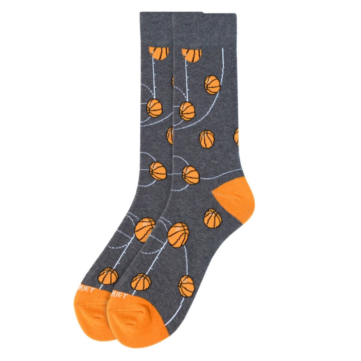 MashasCorner.com Men's Basketball Court Premium Collection Novelty Socks Gray - MCNVPS2015