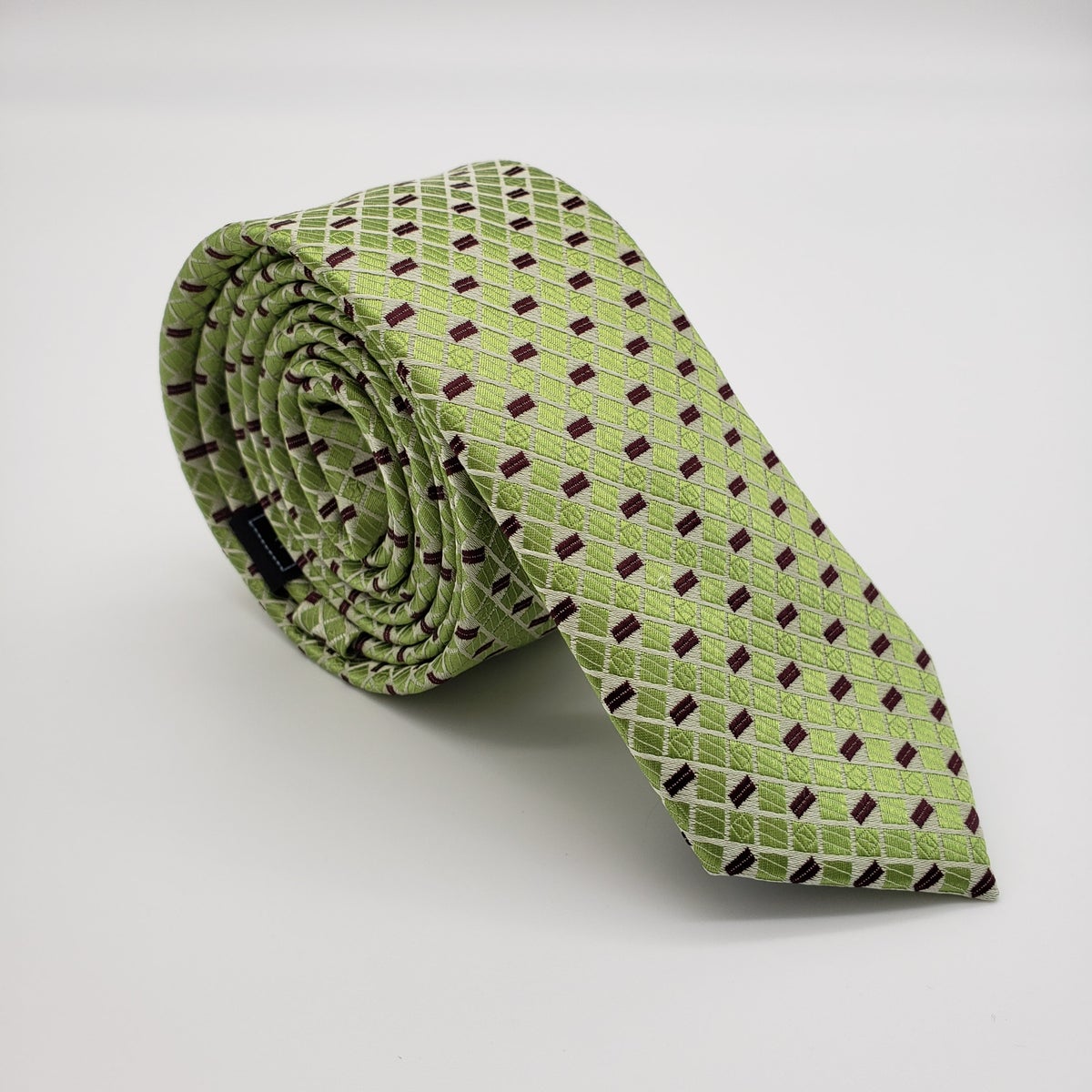 MashasCorner.com Laurant Bennet Milano Men's Dress Suit Skinny Neck Tie Green 57"L 2 1/8"W