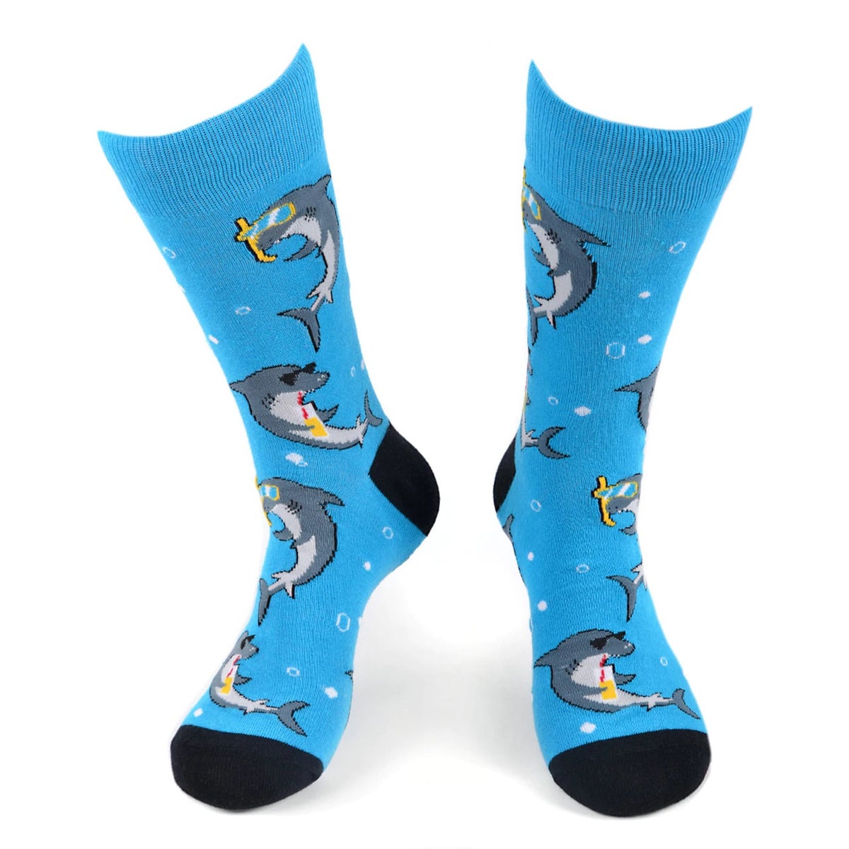 MashasCorner.com Men's Vacation Sharks Novelty Socks - MCNVS19547-BL