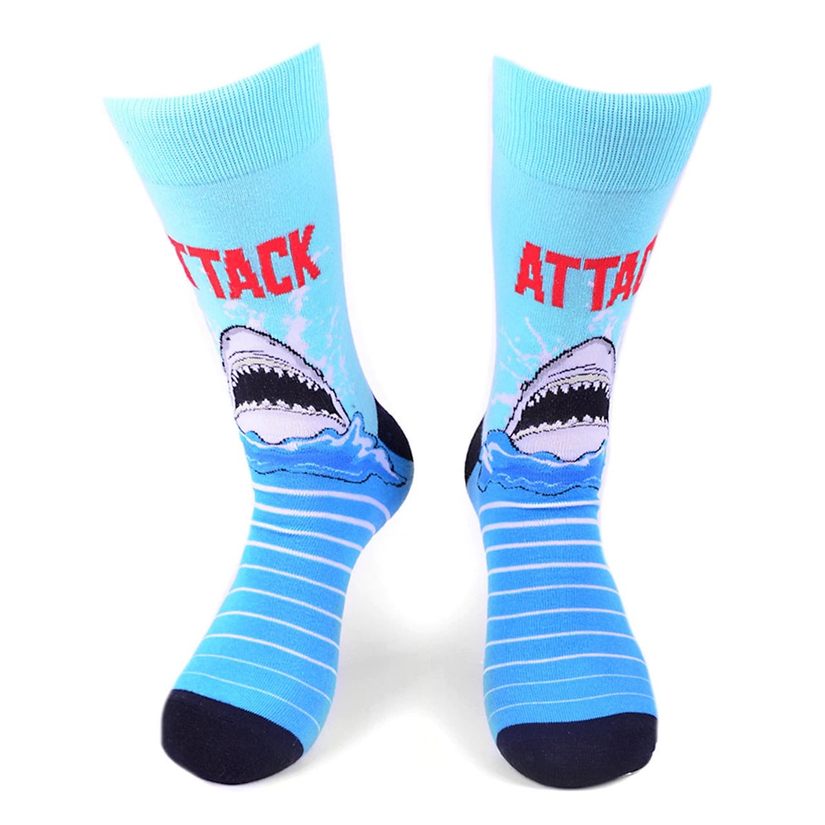 MashasCorner.com Men's Shark ATTACK Novelty Socks - MCNVS19561-BL