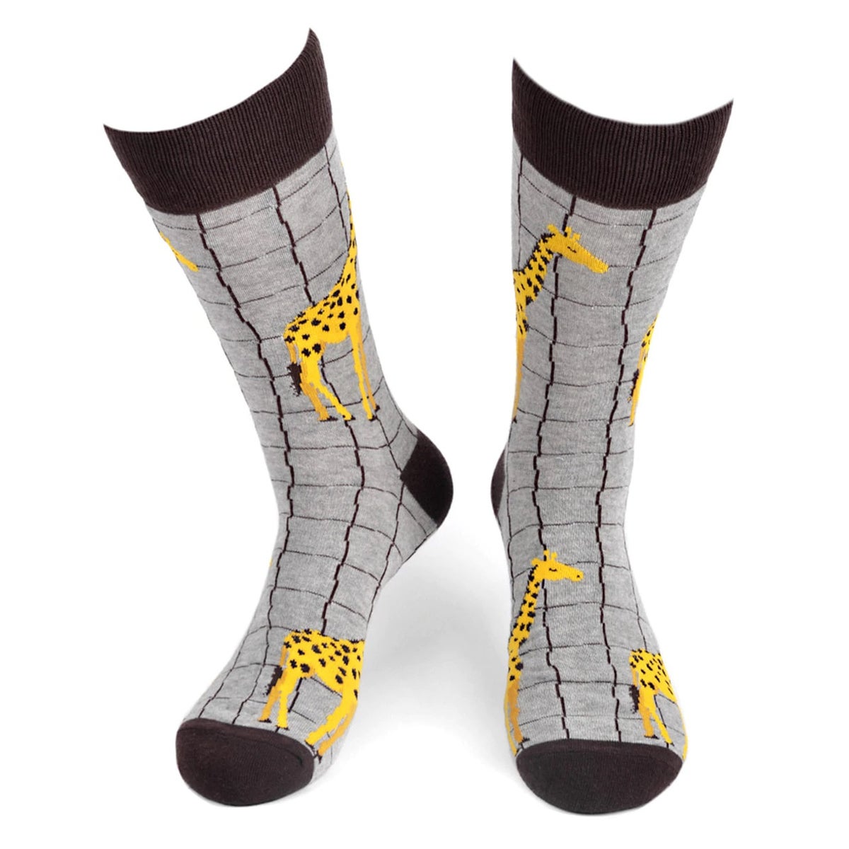 MashasCorner.com Men's Giraffe Novelty Socks - MCNVS19563-GRY