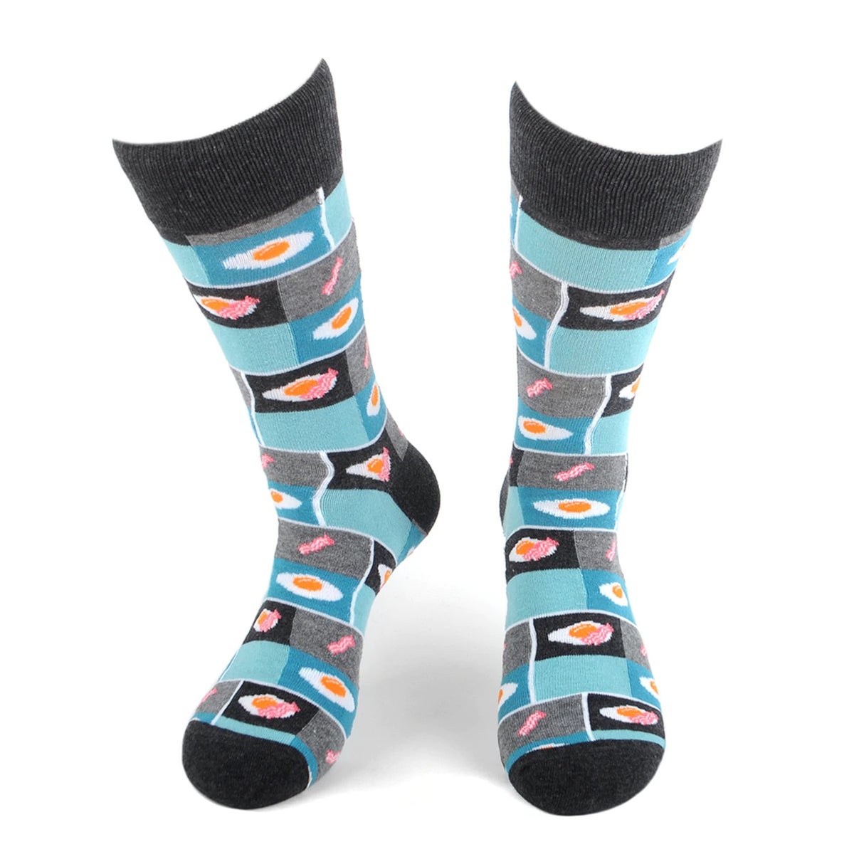 MashasCorner.com Men's Bacon & Egg Novelty Socks - MCNVS19571-GRY