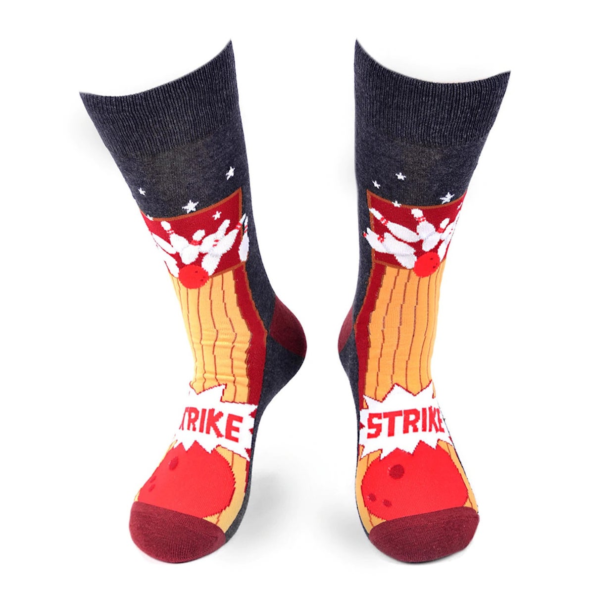 MashasCorner.com Men's Bowling STRIKE Novelty Socks - MCNVS19572-CHAR