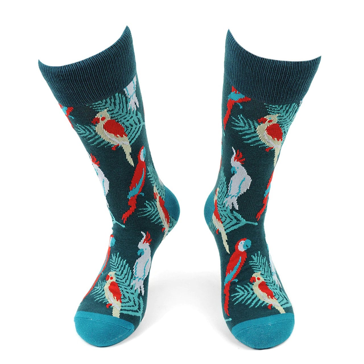 MashasCorner.com Men's Tropical Birds Novelty Socks - MCNVS19584-GRN