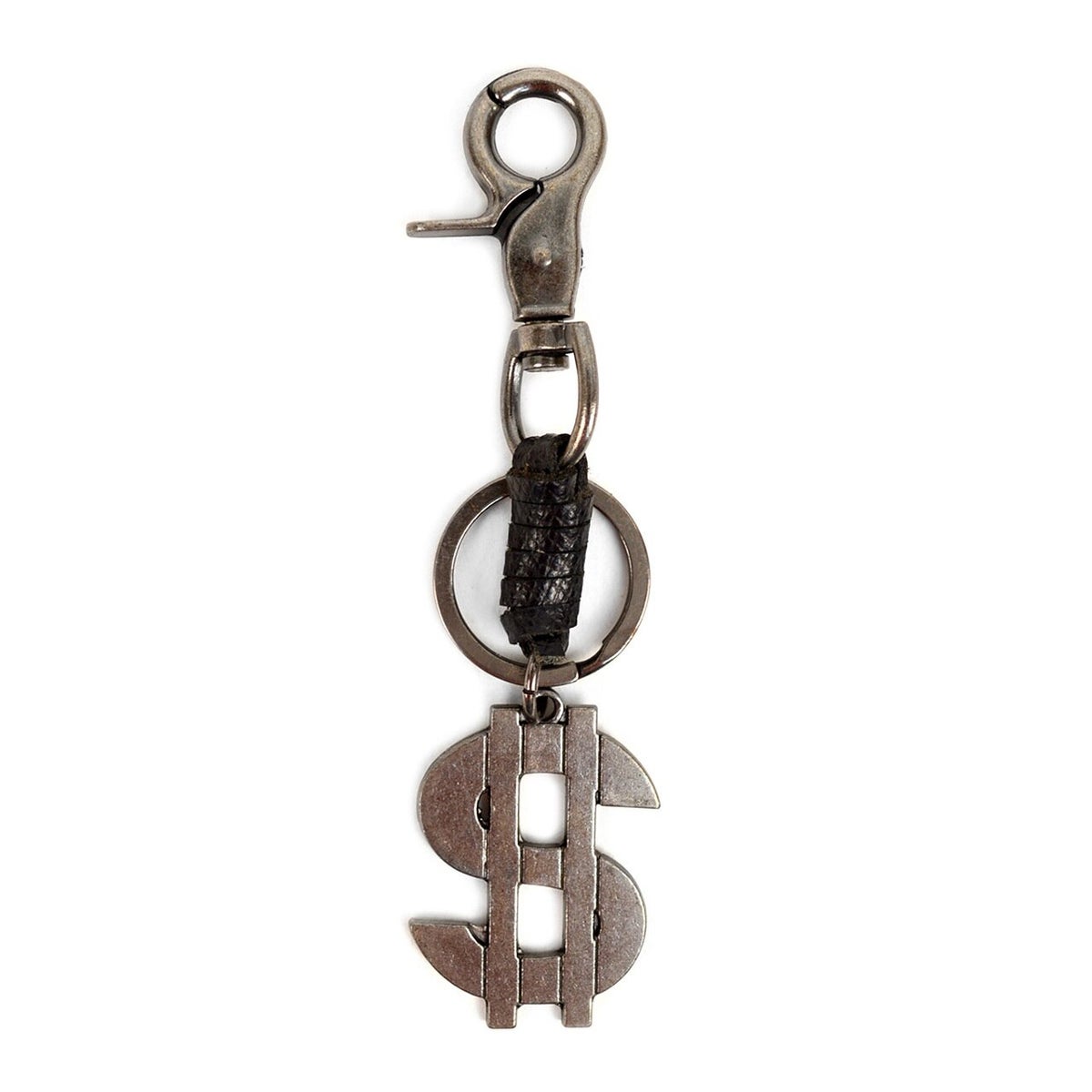 MashasCorner.com Genuine Leather and Metal Dollar Sign Fancy Keychain - NVK1004
