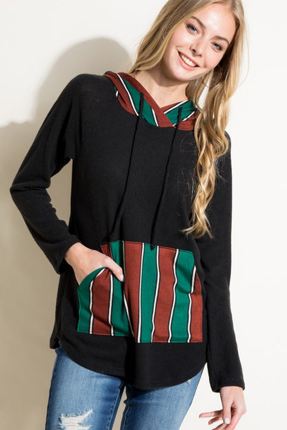 STRIPE MIXED SWEATSHIRT