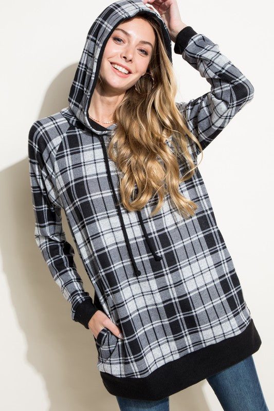 PLUS PLAID MIXED SWEATSHIRT