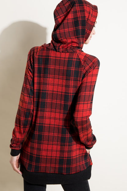 PLUS PLAID MIXED SWEATSHIRT