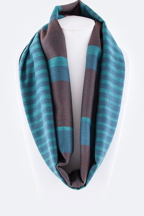 Mix Stripes Infinity Large Cotton Scarf