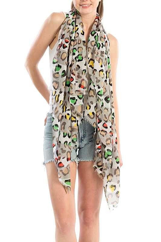 Mix Color Cheetah Printed Scarf