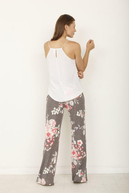 Fold over wide leg palazzo pants