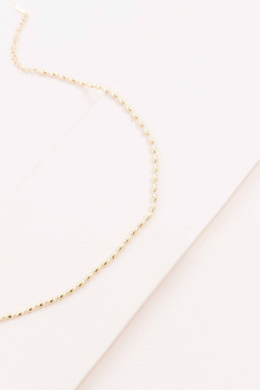 Gold Beaded Chain Necklace