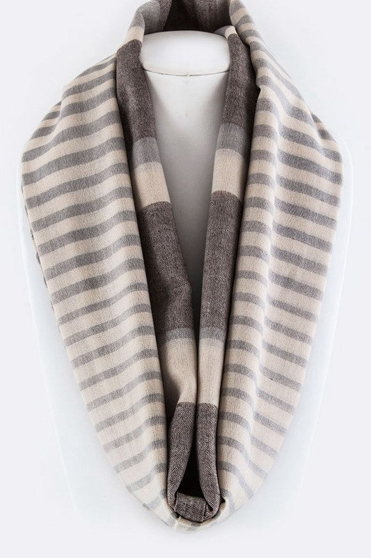 Mix Stripes Infinity Large Cotton Scarf