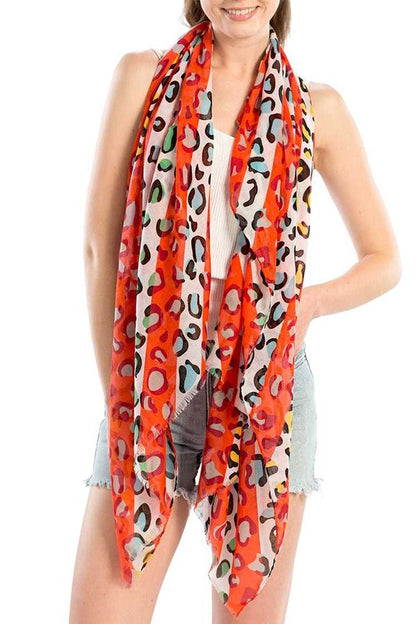 Mix Color Cheetah Printed Scarf