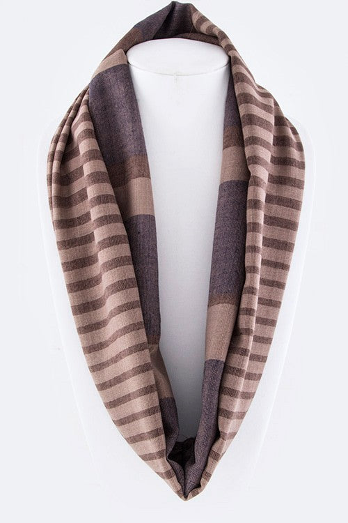 Mix Stripes Infinity Large Cotton Scarf