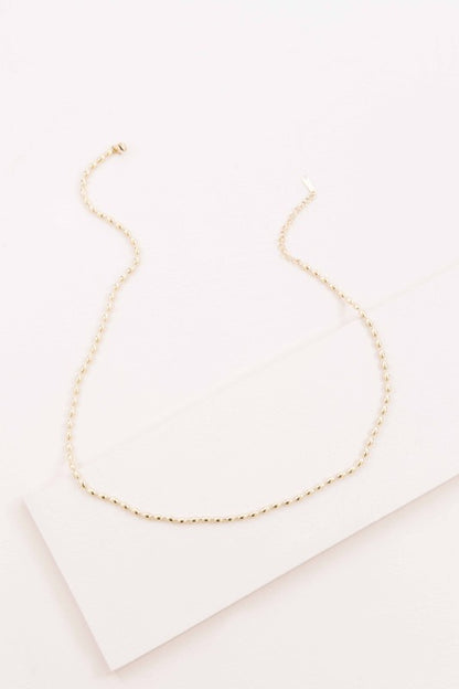 Gold Beaded Chain Necklace