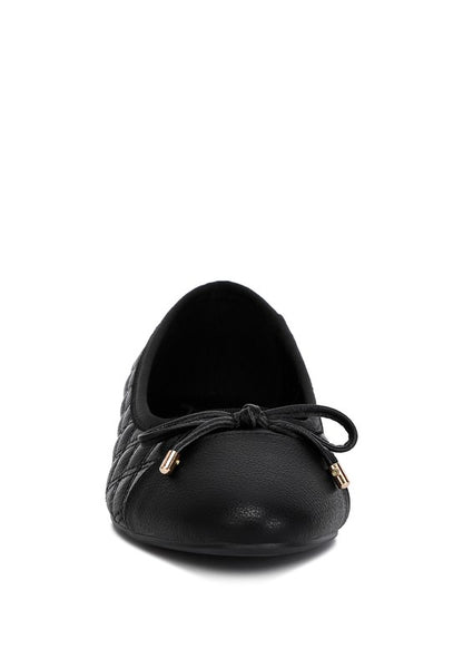 Naoki Quilted Faux Leather Ballerinas