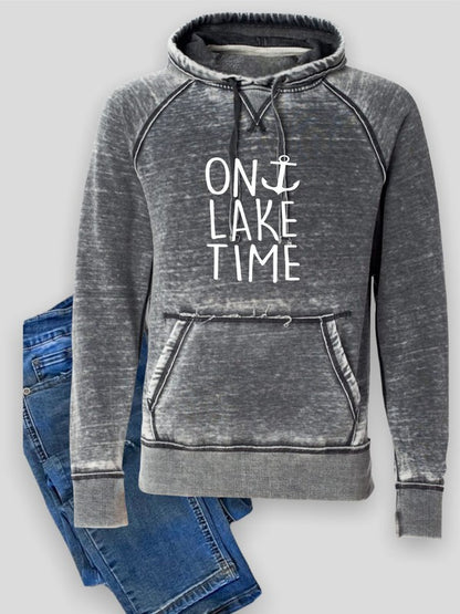 On Lake Time Plus Size Vintage Hoodie