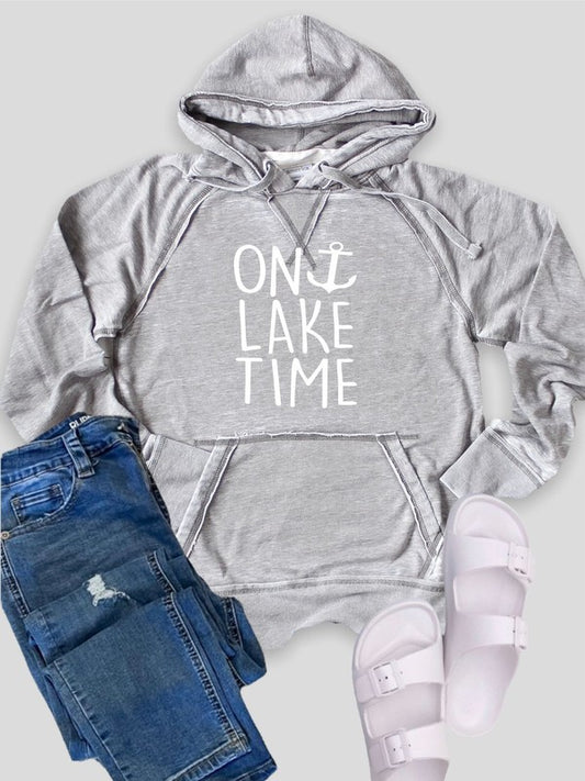 On Lake Time Plus Size Vintage Hoodie