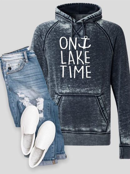 On Lake Time Plus Size Vintage Hoodie