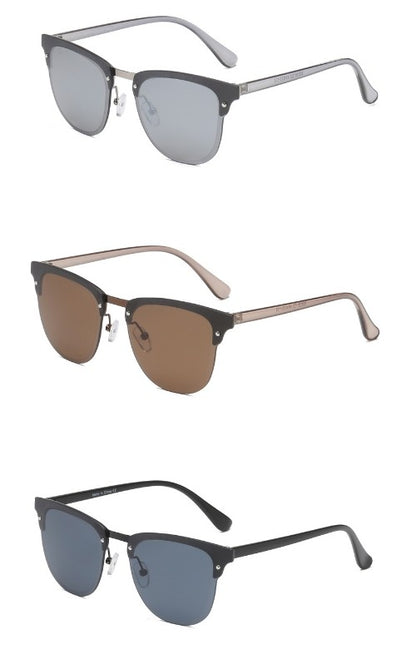 Classic Half Frame Round Fashion Sunglasses