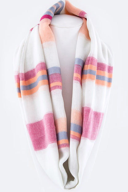 Nautical Multi Color Stripe Infinity Scarf