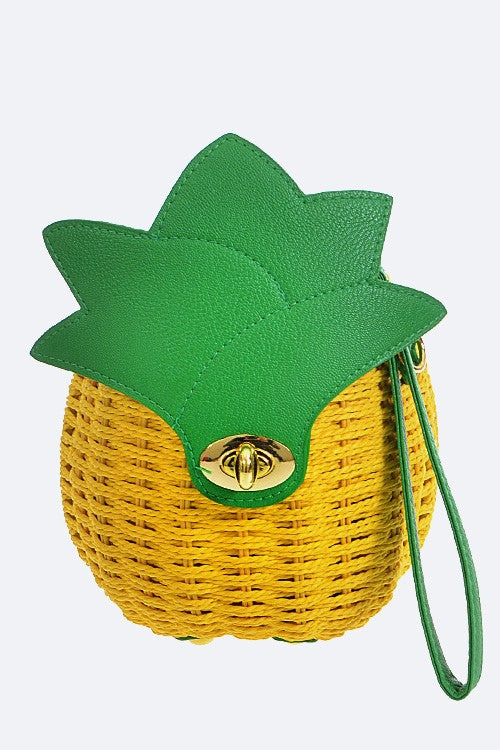 Iconic Pineapple Basket Weaved Swing Bag