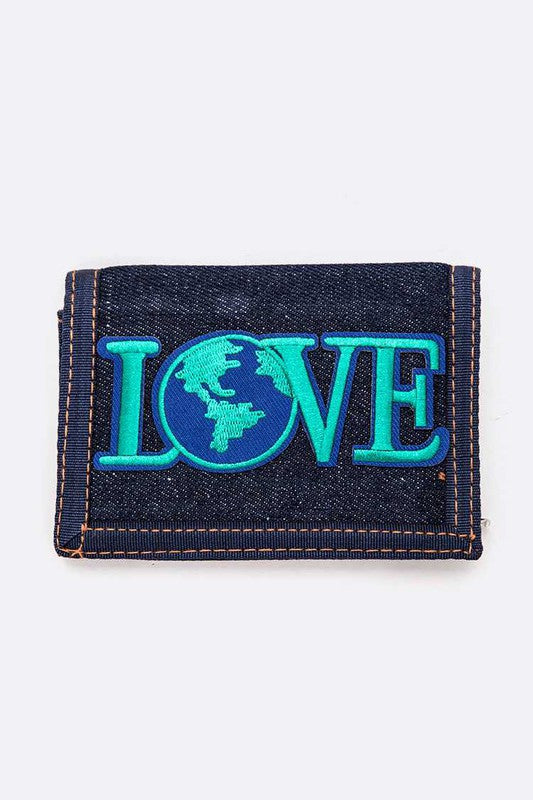 LOVE Earth Denim Tri-Fold Wallet