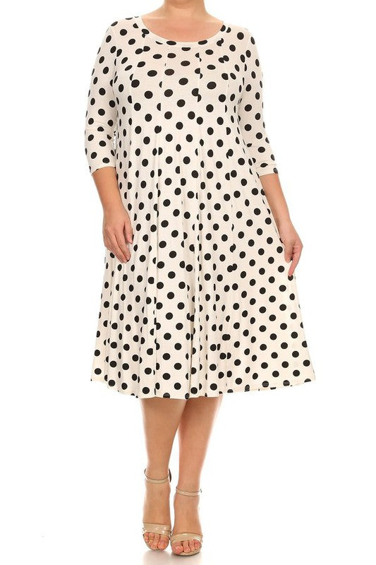 Polka dot midi dress in relaxed fit