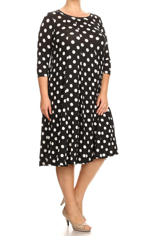 Polka dot midi dress in relaxed fit