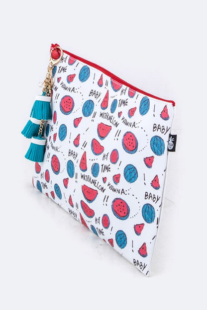 Watermelon Print Large Pouch