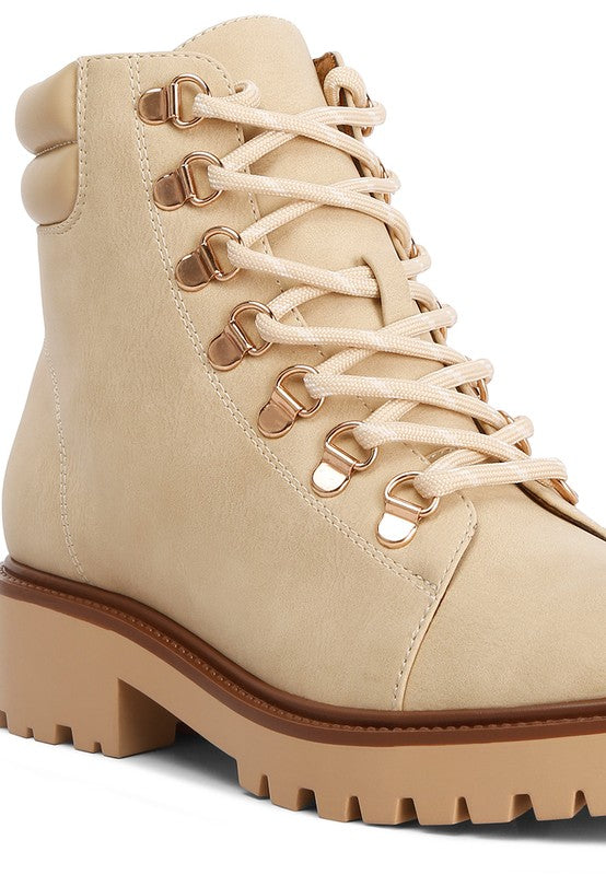 SHIRLY SOFT LEATHER LACE-UP BOOTS