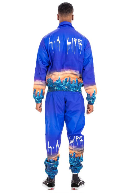 NYC LIFE LA LIFE PRINT WINDBREAK TRACK SUIT