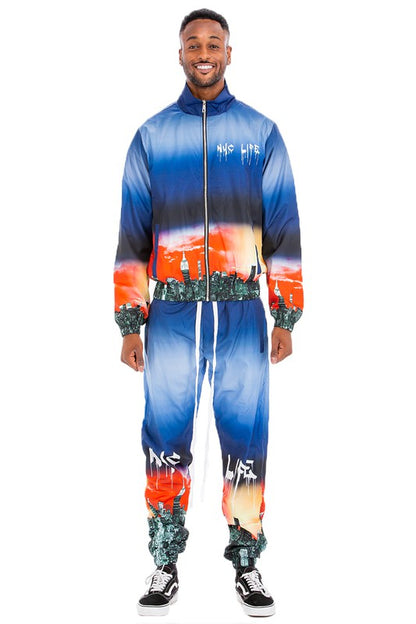 NYC LIFE LA LIFE PRINT WINDBREAK TRACK SUIT