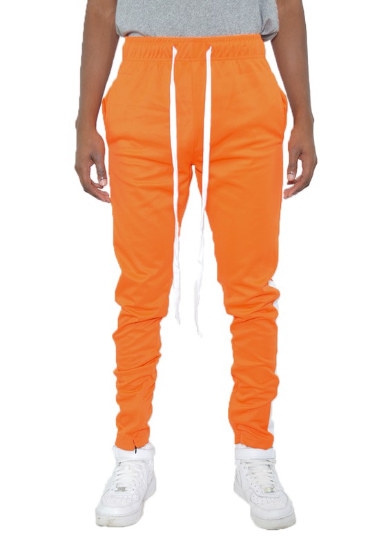 SLIM FIT SINGLE STRIPE TRACK PANTS